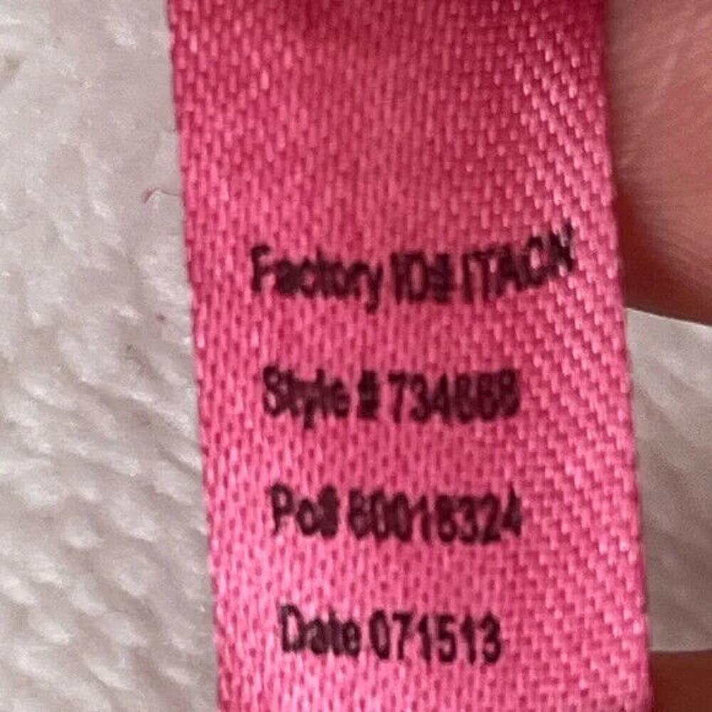 Betsey Johnson XOX soft plush belted robe, white/pink, size S - Picture 5 of 9